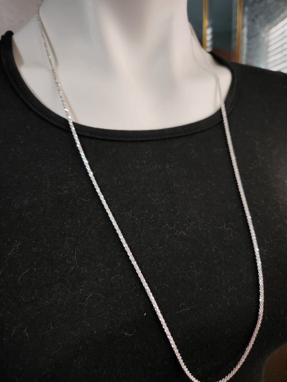 VTG NIB Italian Sterling Silver 925 Diamond-cut Criss Cross Chain Necklace 24"